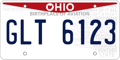 OH license plate GLT6123