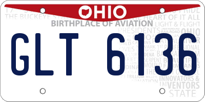 OH license plate GLT6136