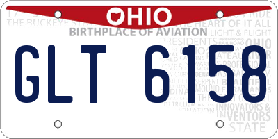 OH license plate GLT6158