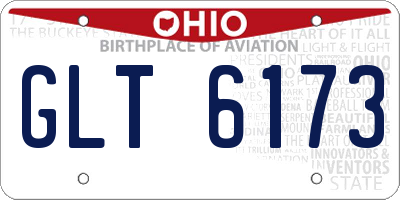 OH license plate GLT6173