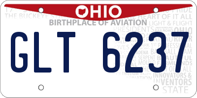 OH license plate GLT6237