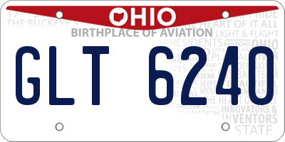 OH license plate GLT6240