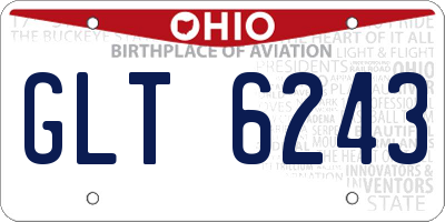 OH license plate GLT6243