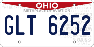 OH license plate GLT6252