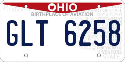 OH license plate GLT6258