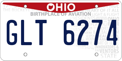 OH license plate GLT6274