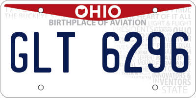 OH license plate GLT6296