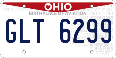 OH license plate GLT6299