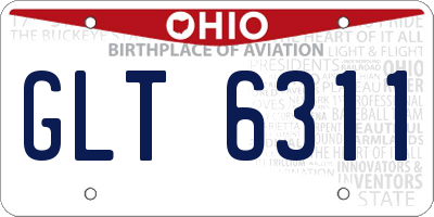 OH license plate GLT6311