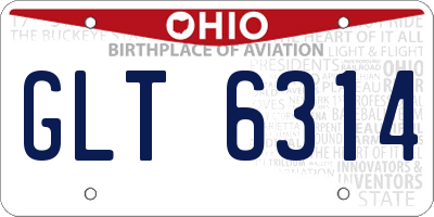 OH license plate GLT6314