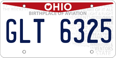 OH license plate GLT6325