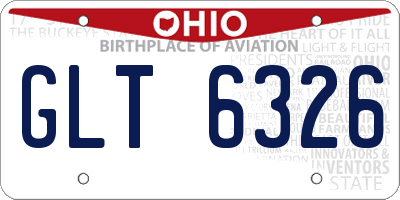 OH license plate GLT6326