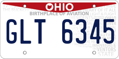 OH license plate GLT6345