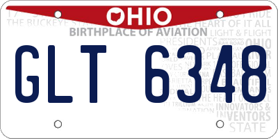 OH license plate GLT6348