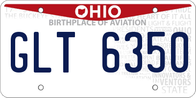 OH license plate GLT6350