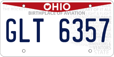 OH license plate GLT6357