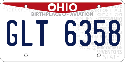 OH license plate GLT6358