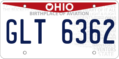 OH license plate GLT6362