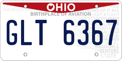 OH license plate GLT6367