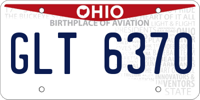 OH license plate GLT6370