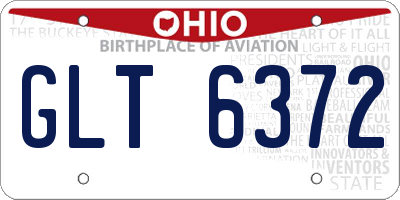 OH license plate GLT6372