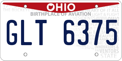 OH license plate GLT6375