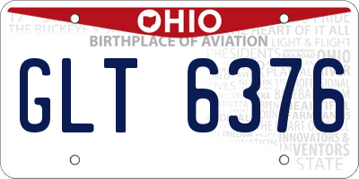 OH license plate GLT6376
