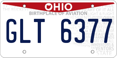 OH license plate GLT6377