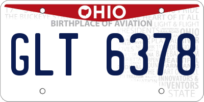 OH license plate GLT6378