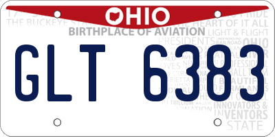 OH license plate GLT6383