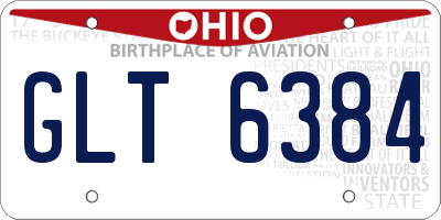 OH license plate GLT6384