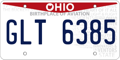 OH license plate GLT6385