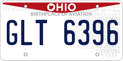 OH license plate GLT6396