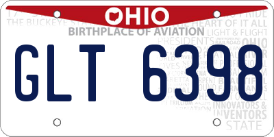 OH license plate GLT6398