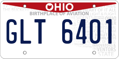OH license plate GLT6401