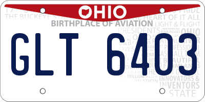 OH license plate GLT6403