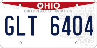 OH license plate GLT6404