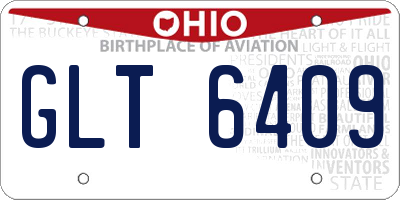 OH license plate GLT6409