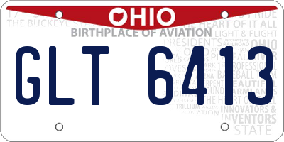 OH license plate GLT6413