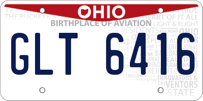 OH license plate GLT6416