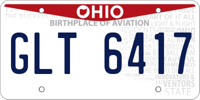 OH license plate GLT6417