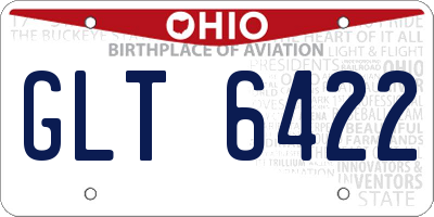 OH license plate GLT6422