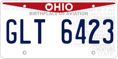 OH license plate GLT6423