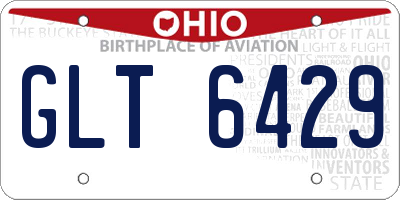 OH license plate GLT6429