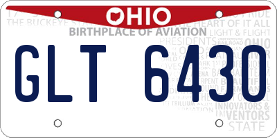 OH license plate GLT6430