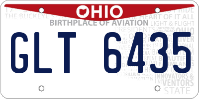 OH license plate GLT6435