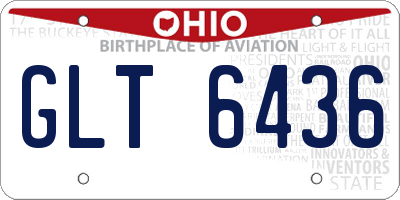 OH license plate GLT6436