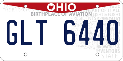 OH license plate GLT6440