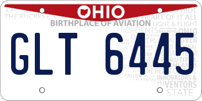 OH license plate GLT6445
