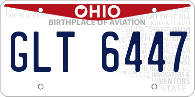OH license plate GLT6447